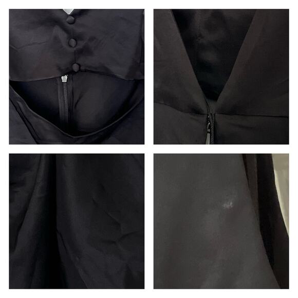 Zara Cutout Satin Effect Mini Black Dress Size L - Picture 7 of 14
